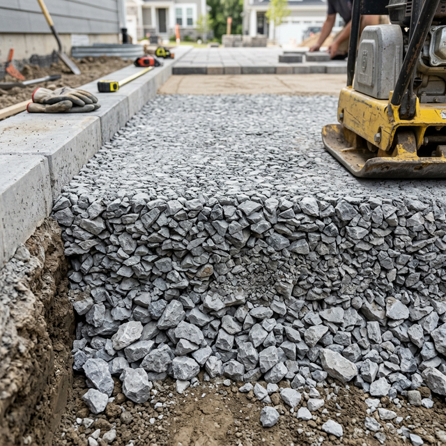 Proper sub-base grading and excavation